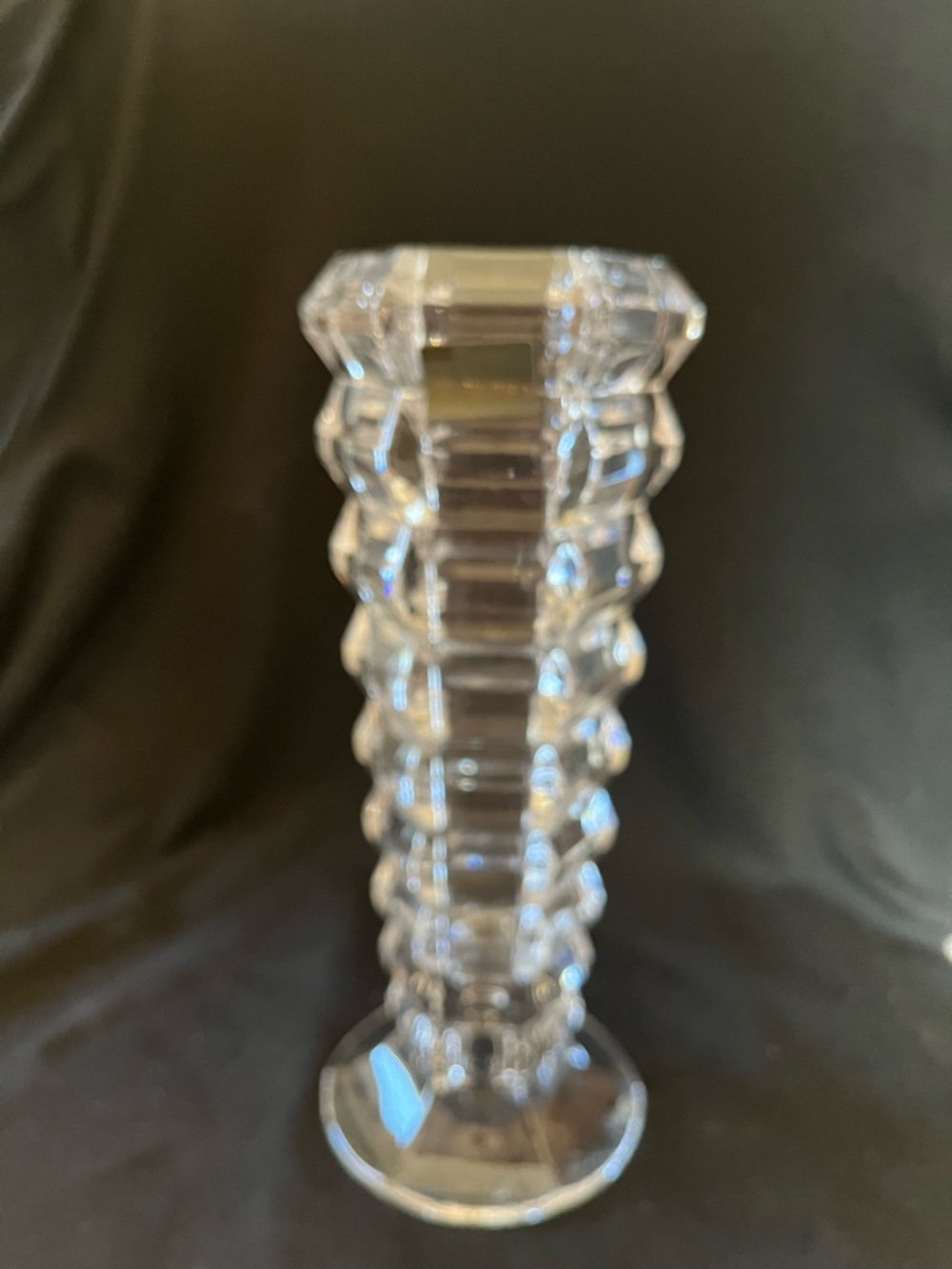 Clear Glass Crystal Column Vase - Elegant Accent.  Mikasa